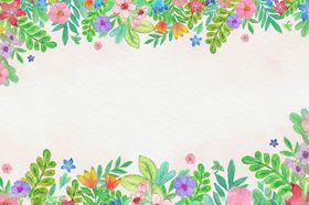 花草水彩画矢量图