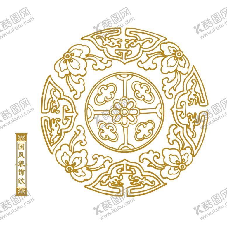 编号：43584111282127166364【酷图网】源文件下载-中式传统花草纹样素描线稿图案