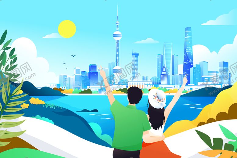 编号：72918309140036119013【酷图网】源文件下载-去上海上学开学旅行行李矢量图