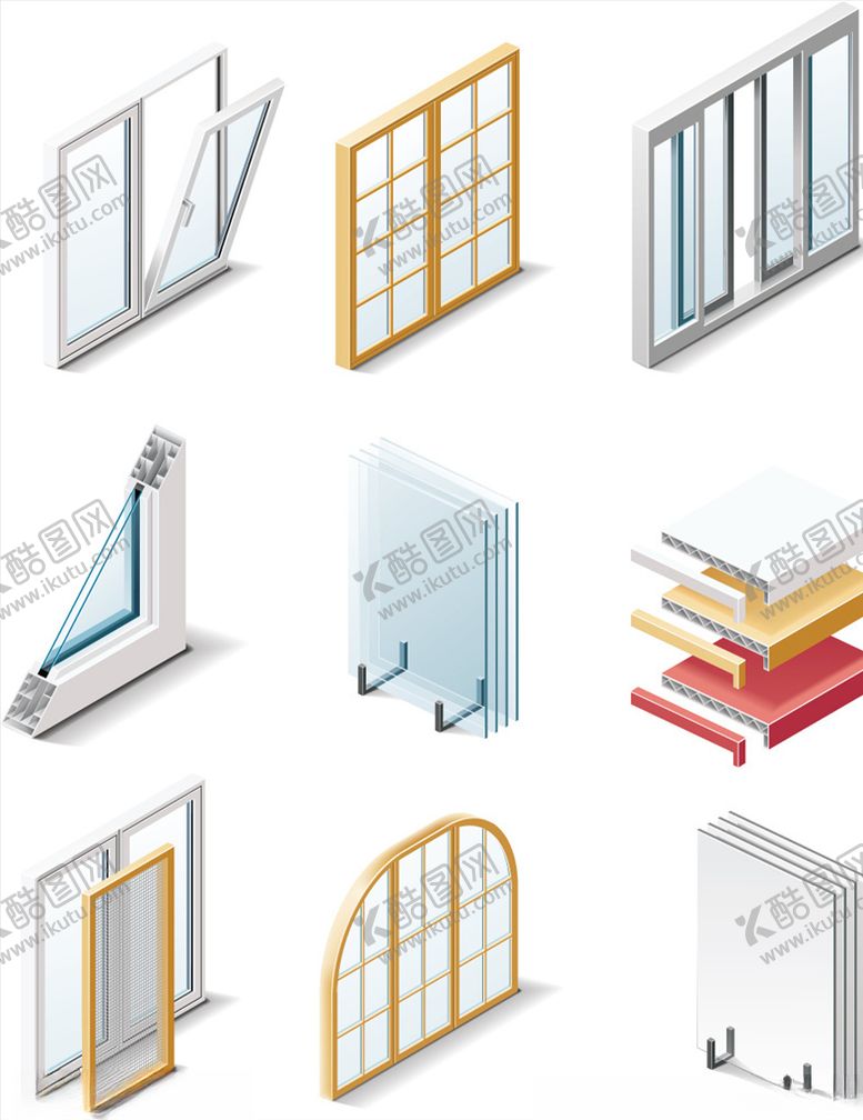 编号：15223410121546521400【酷图网】源文件下载-矢量门窗