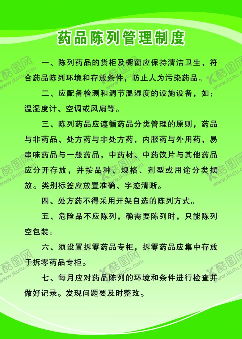 编号：78425103242215383073【酷图网】源文件下载-药店药品陈列管理制度