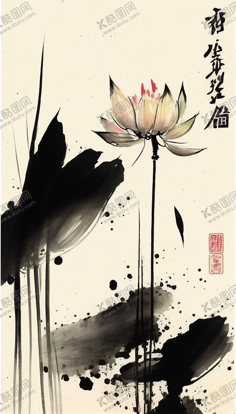 编号：56154912210256356443【酷图网】源文件下载-国画荷花图