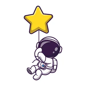 宇航员月亮太空人插画素材