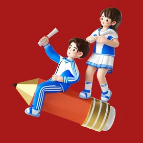 手绘卡通学生