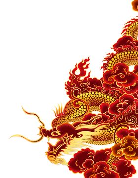 金龙素材插画免扣纹色