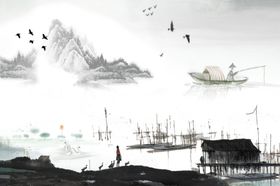 湖边渔家