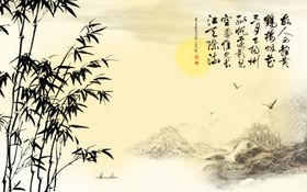 背景墙广告设计山水画抽象画时尚