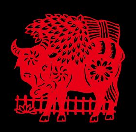 牛年剪纸图片