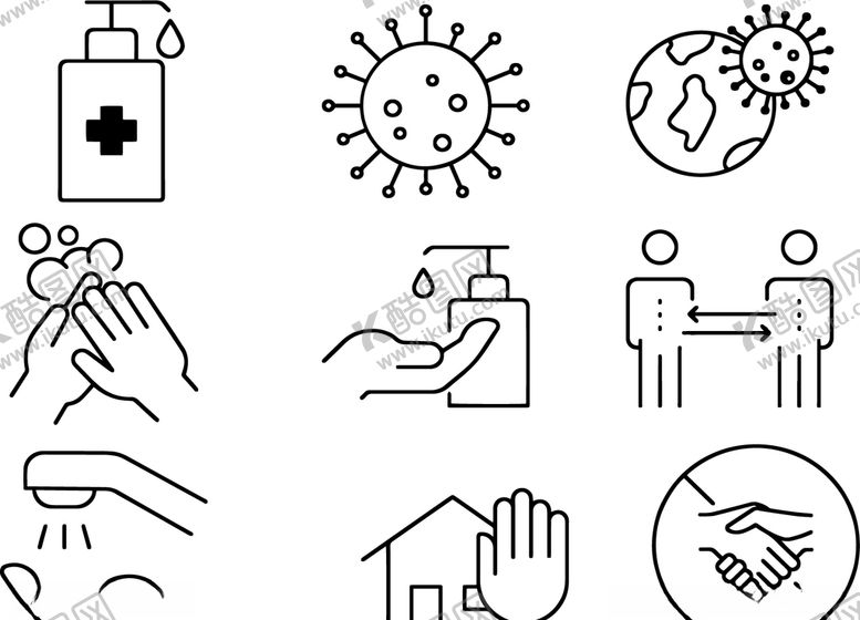 编号：26815810092231052993【酷图网】源文件下载-消毒洗手图标