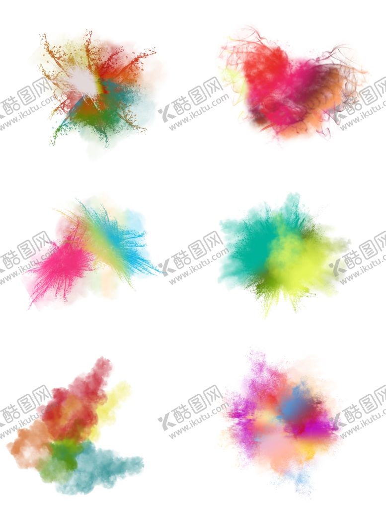 编号：94538607021230297018【酷图网】源文件下载-彩色烟雾粉末喷溅效果图