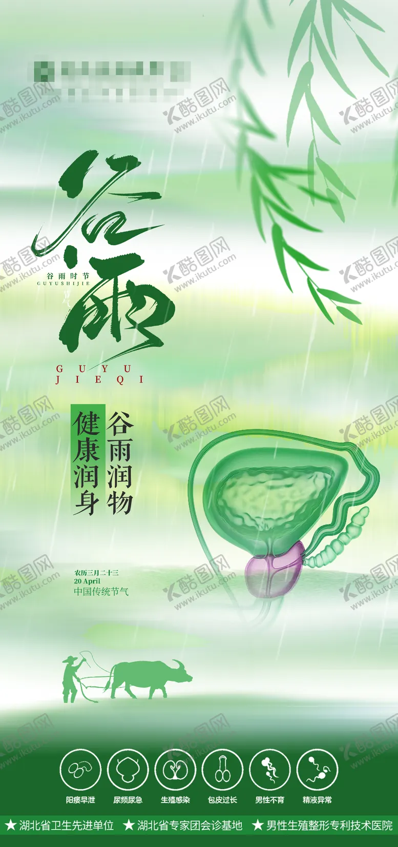 编号：85661004202050442507【酷图网】源文件下载-男科谷雨节气海报