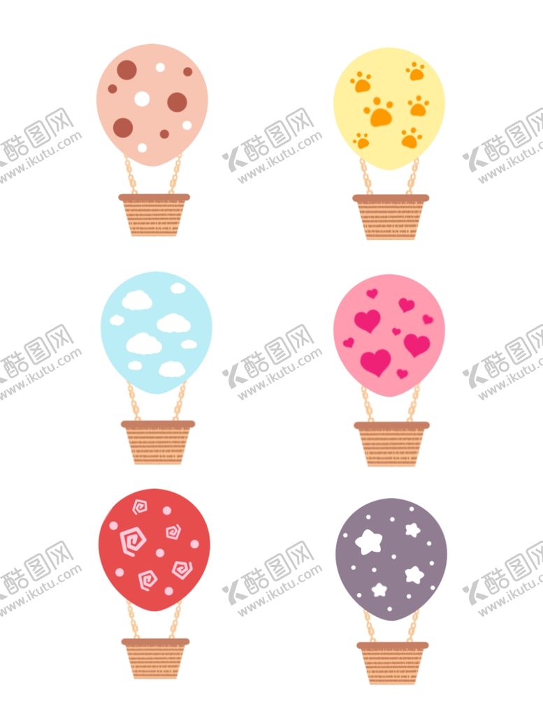 编号：53365104191649128755【酷图网】源文件下载-一组热气球插画