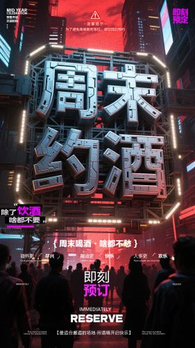 酒吧周末预订宣传海报