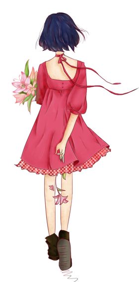 人物女性背影合成海报素材