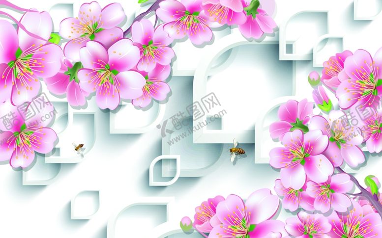 编号：15522910181325564496【酷图网】源文件下载-花卉背景墙