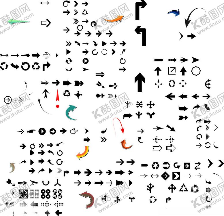 编号：18906804030138085365【酷图网】源文件下载-多样箭头图标集合