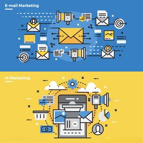 电子邮件营销相关创意插画