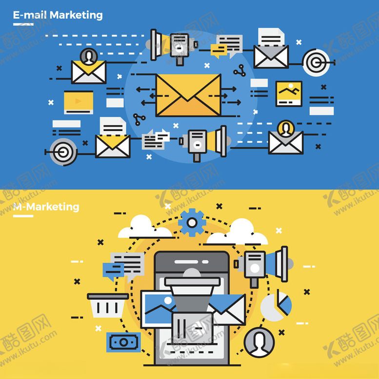 编号：59804411020334324893【酷图网】源文件下载-电子邮件营销相关创意插画