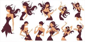 舞动的时尚女性姿态展示