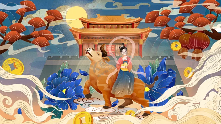 编号：33604310292119262571【酷图网】源文件下载-牛年手绘海报