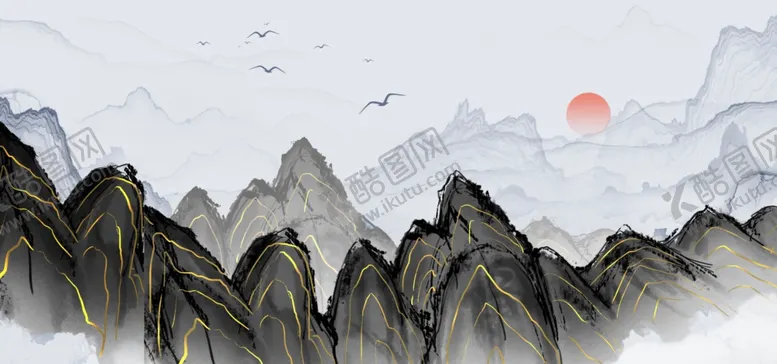 编号：59464005081245459855【酷图网】源文件下载-水墨壁画
