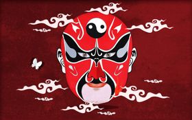 中国风景插画潮X展架山水潮宣传