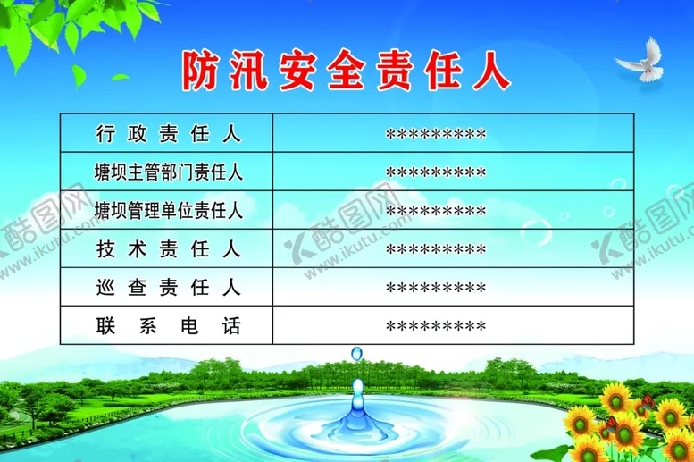 编号：92374102200225195731【酷图网】源文件下载-防汛公示牌