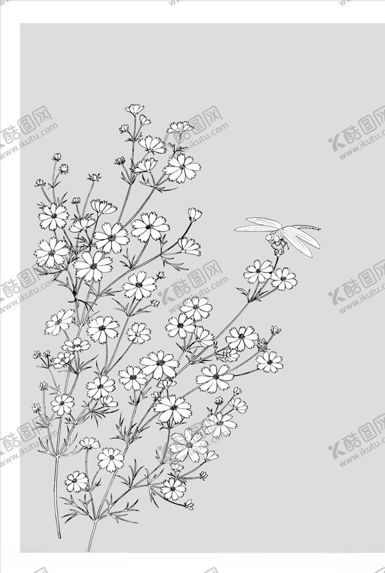 编号：63609407031711535478【酷图网】源文件下载-线描花朵