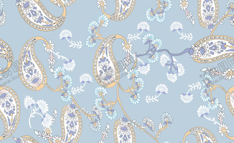 编号：17186109201856193176【酷图网】源文件下载-腰果花大牌数码印花设计