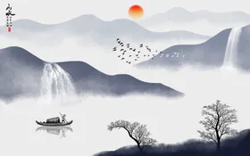 新中式装饰画轻奢挂水墨芯