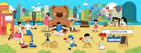 扁平风国庆出游季插画海报