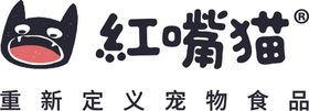红嘴猫卡通宠物logo