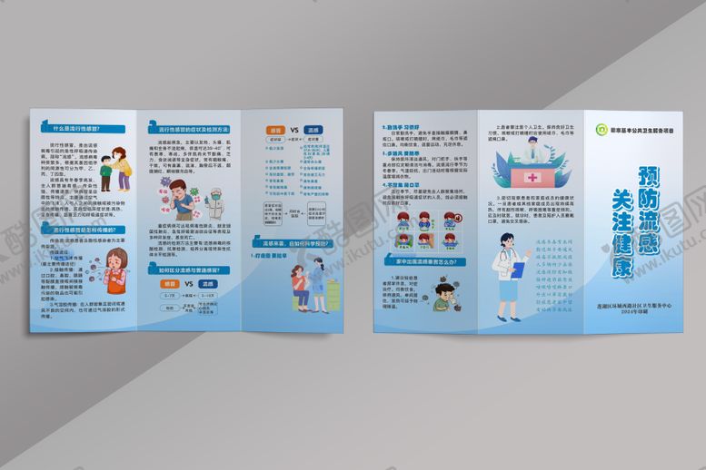 编号：63270603260411497244【酷图网】源文件下载-预防流感三折页