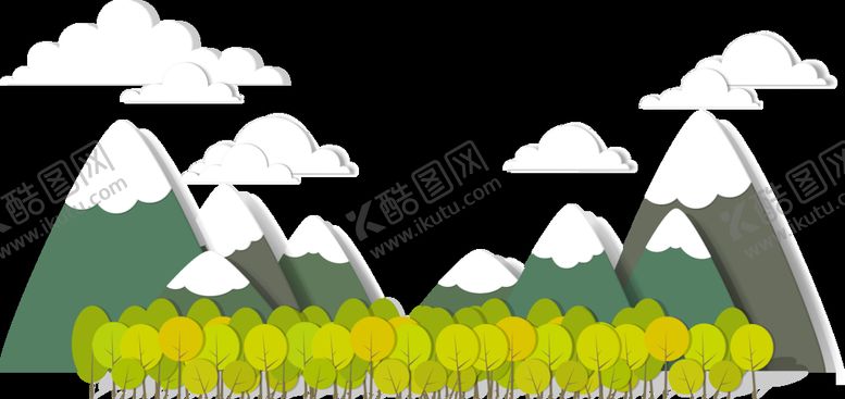 编号：80609510311804406176【酷图网】源文件下载-卡通雪山风景
