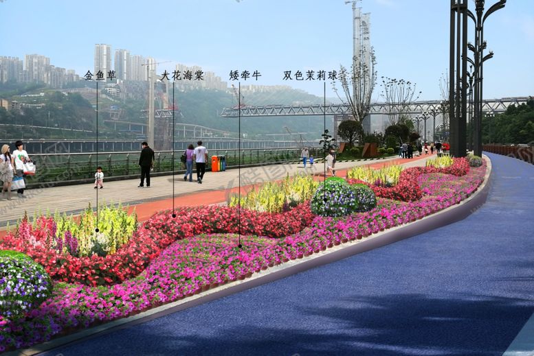 编号：89256704261332077665【酷图网】源文件下载-城市鲜花节点道路绿化盆栽