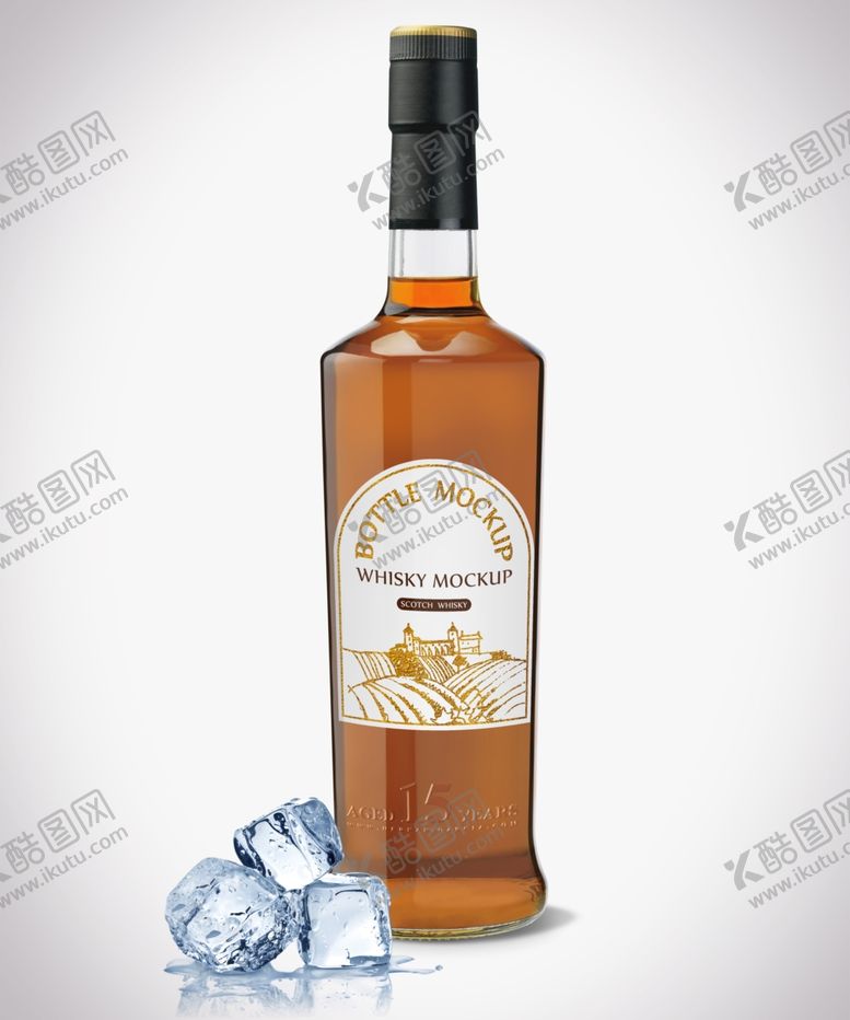 编号：94669410210128519946【酷图网】源文件下载-玻璃瓶洋酒包装样机