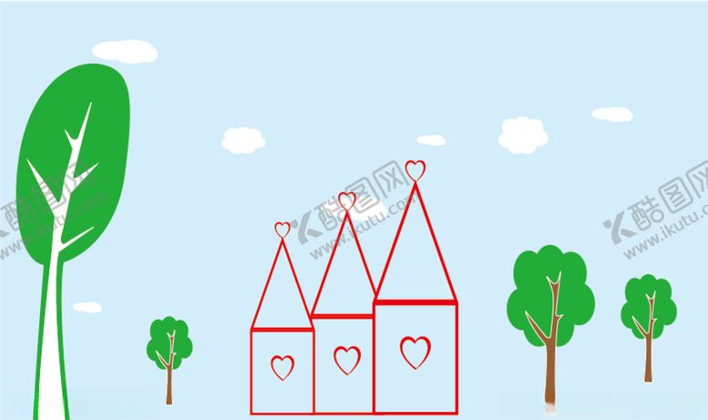 编号：84643810080350451550【酷图网】源文件下载-房子、树