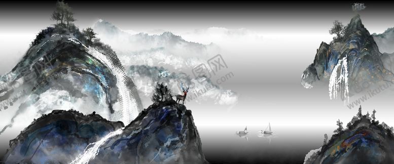 编号：82734610060059149736【酷图网】源文件下载-水墨山水 