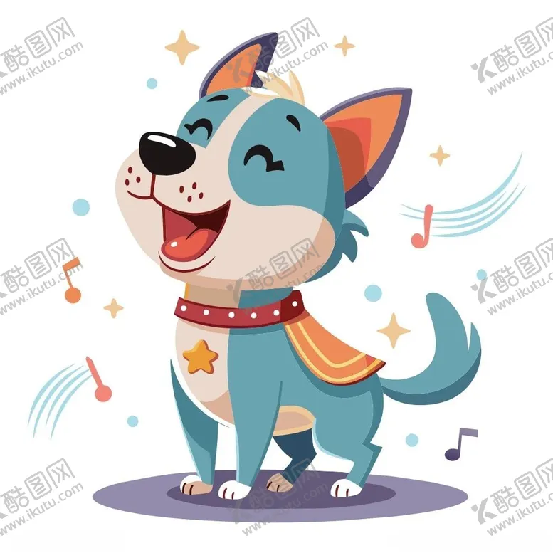 编号：93697502261243157191【酷图网】源文件下载-正在唱歌的狗