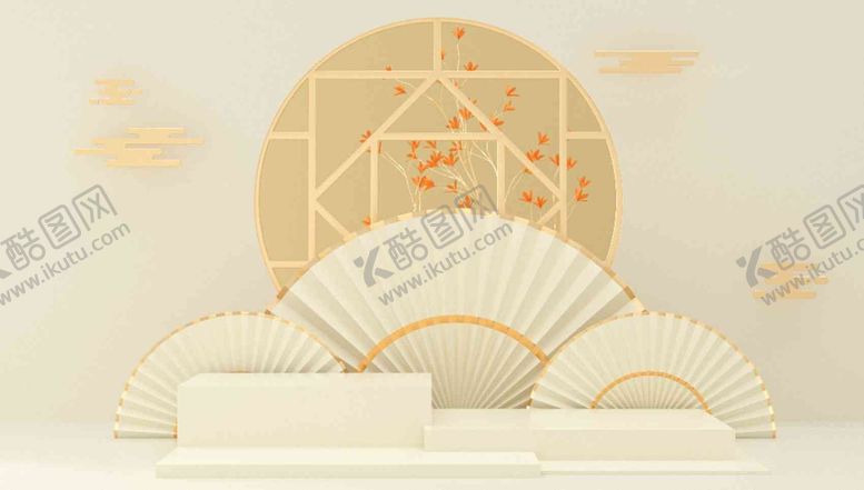 编号：86037012012318566037【酷图网】源文件下载-小清新国潮展台背景