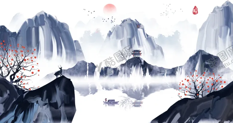 编号：87101202270144335573【酷图网】源文件下载-山水画