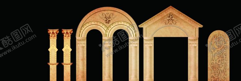 编号：74522609202251362065【酷图网】源文件下载-金色复古拱门