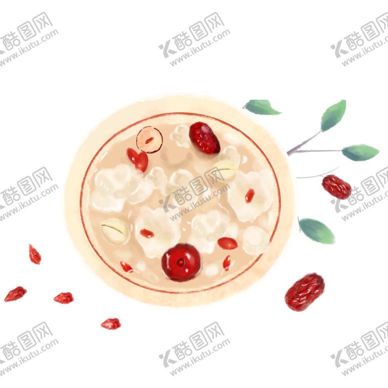编号：76622610190438363671【酷图网】源文件下载-红枣银耳羹手绘免扣