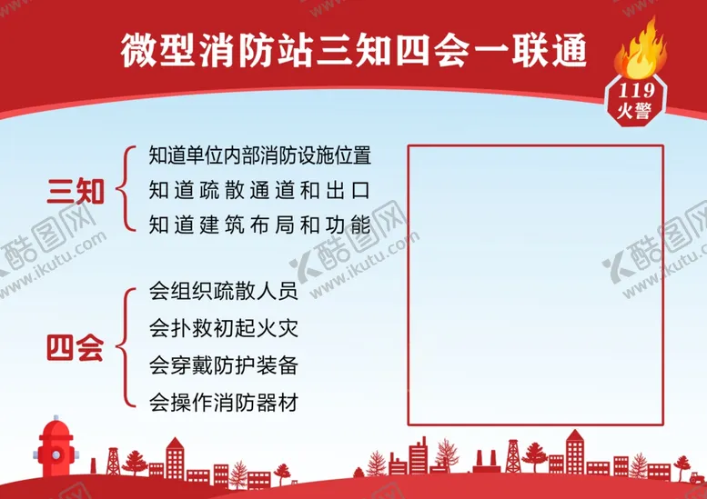 编号：42208904201549301985【酷图网】源文件下载-微型消防站三知四会一联通