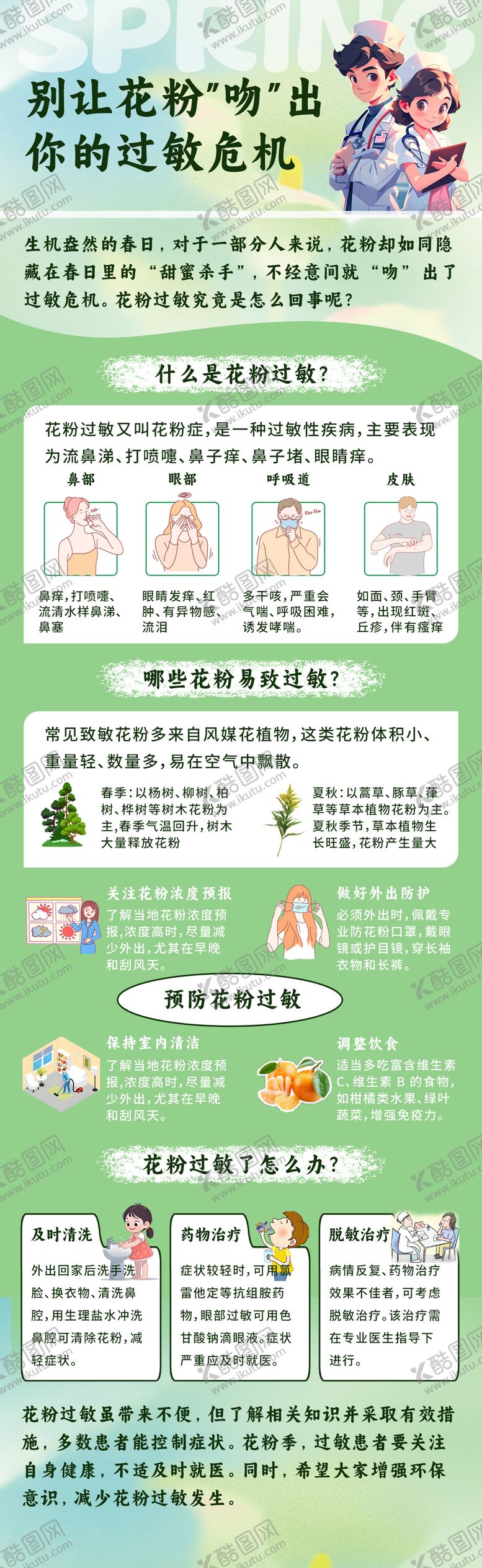 编号：51436803201519046799【酷图网】源文件下载-花粉过敏科普长图海报