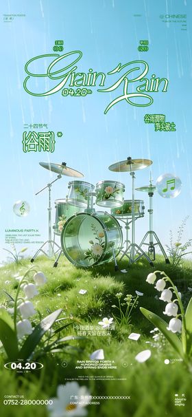 谷雨雨水酒吧海报