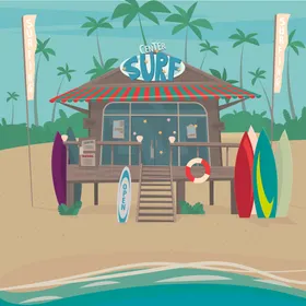 夏天海滩插画