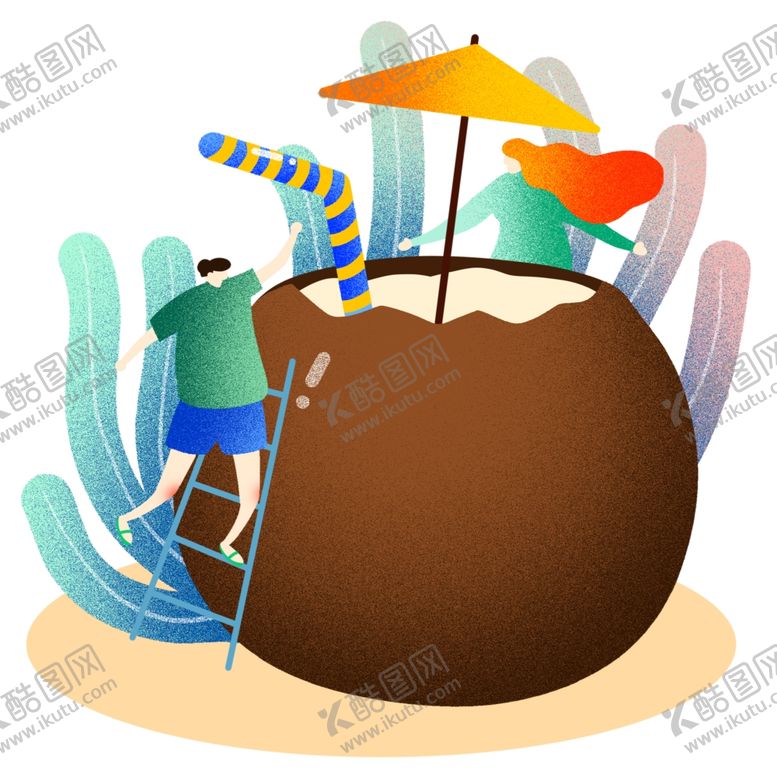 编号：55369509262138571821【酷图网】源文件下载-卡通椰子手绘椰子