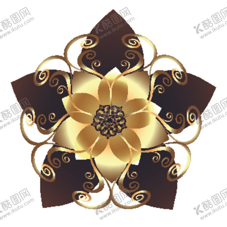 编号：33567209212132065263【酷图网】源文件下载-创意金色花纹图案设计