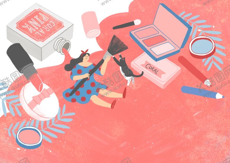 编号：39286010070419125483【酷图网】源文件下载-粉红浪漫插画